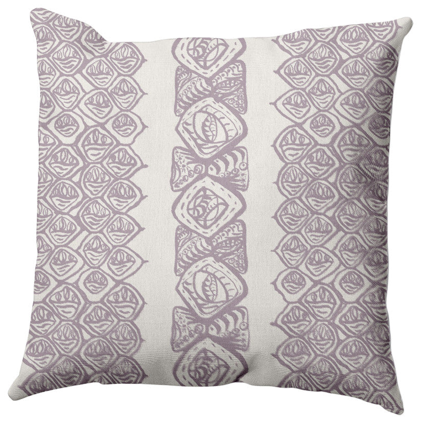 Central Comb Outdoor Pillow, Purple, 14"x20"