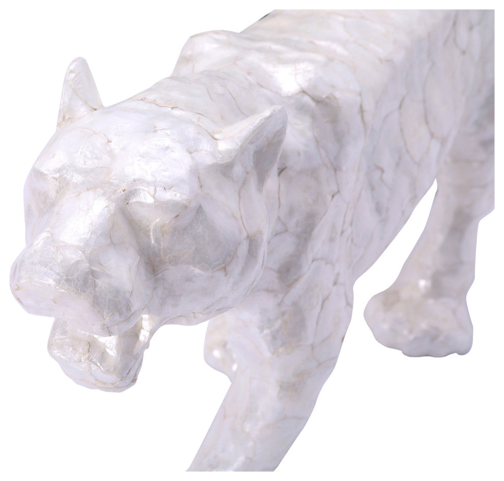 Contemporary Bengal Tiger Statue - White