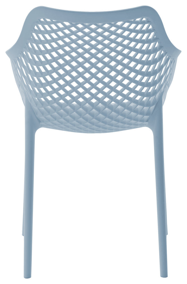 Mykonos Outdoor Patio Dining Chair (Set of 4), Sky Blue, With Arms