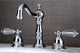 Kingston Brass Widespread Bathroom Faucet With Brass Pop-Up, Polished Chrome