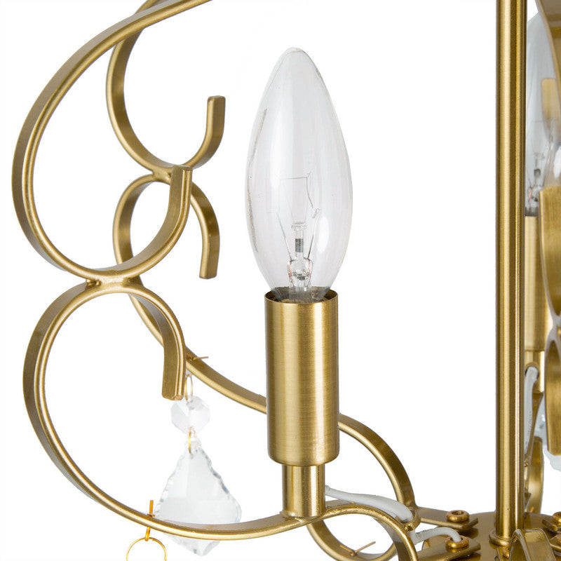 LNC Modern 3-Light Gold Chandelier With Crystal, Lantern Shape