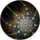 Symmetrical Brown Fractal Flower, Digital Art Round Metal Wall Art, 23"