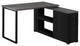 Modern L-Shaped Desk, Black Base With Ample Storage Space & Large Gray Top