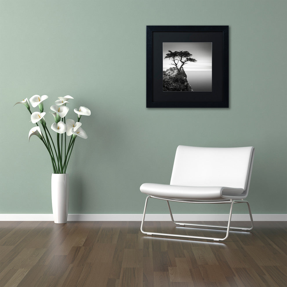 ''The Lone Cypress'' Matted Framed Canvas Art by Dave MacVicar