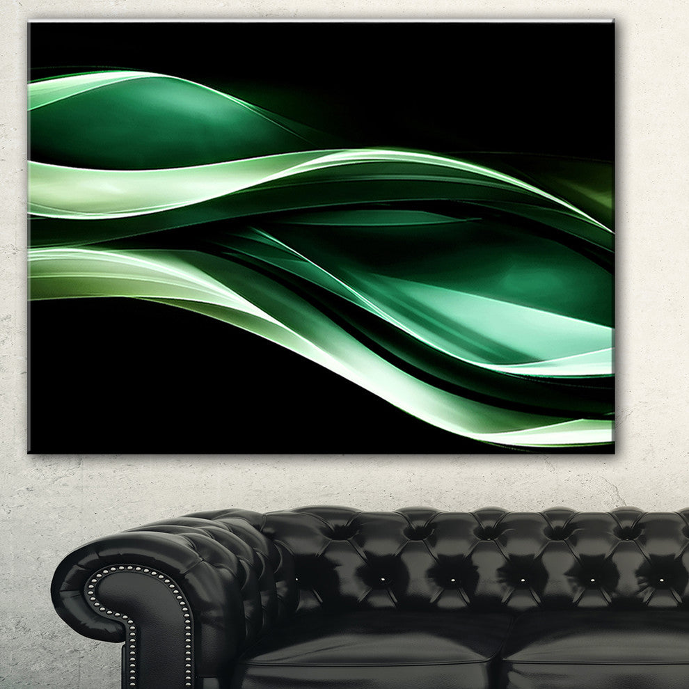 "Glittering Green Pattern" Abstract Digital Art Canvas Print