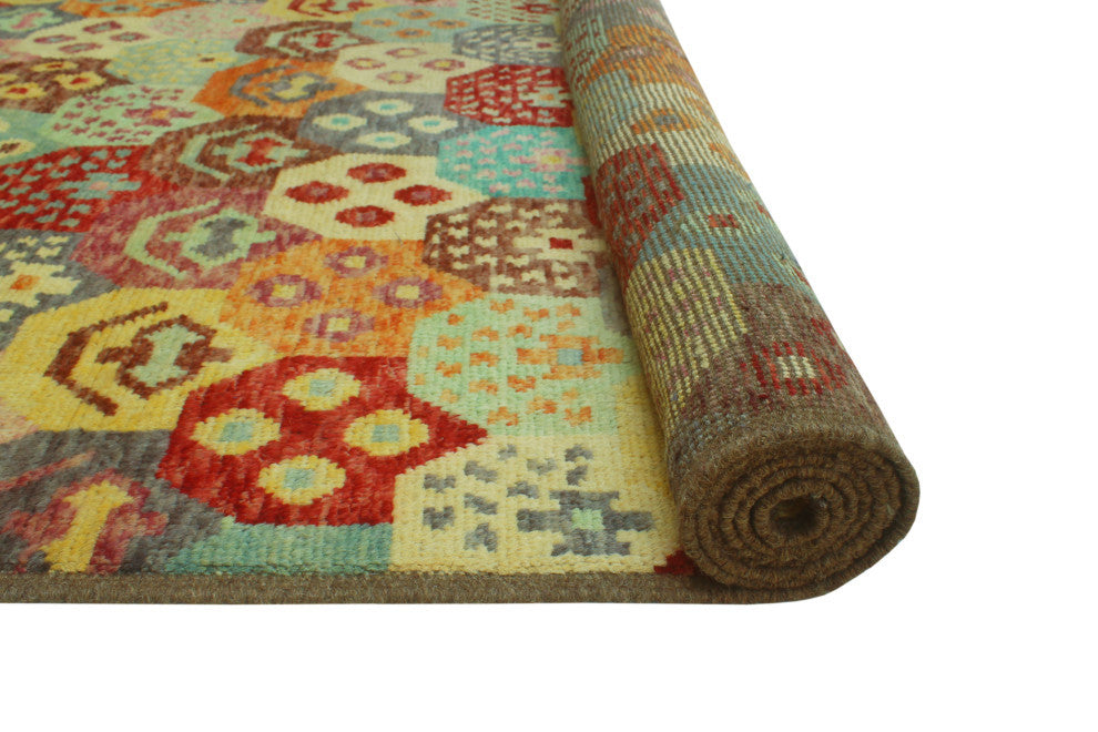 Balochi Yeran Gold/Rust Rug, 9'8x13'7