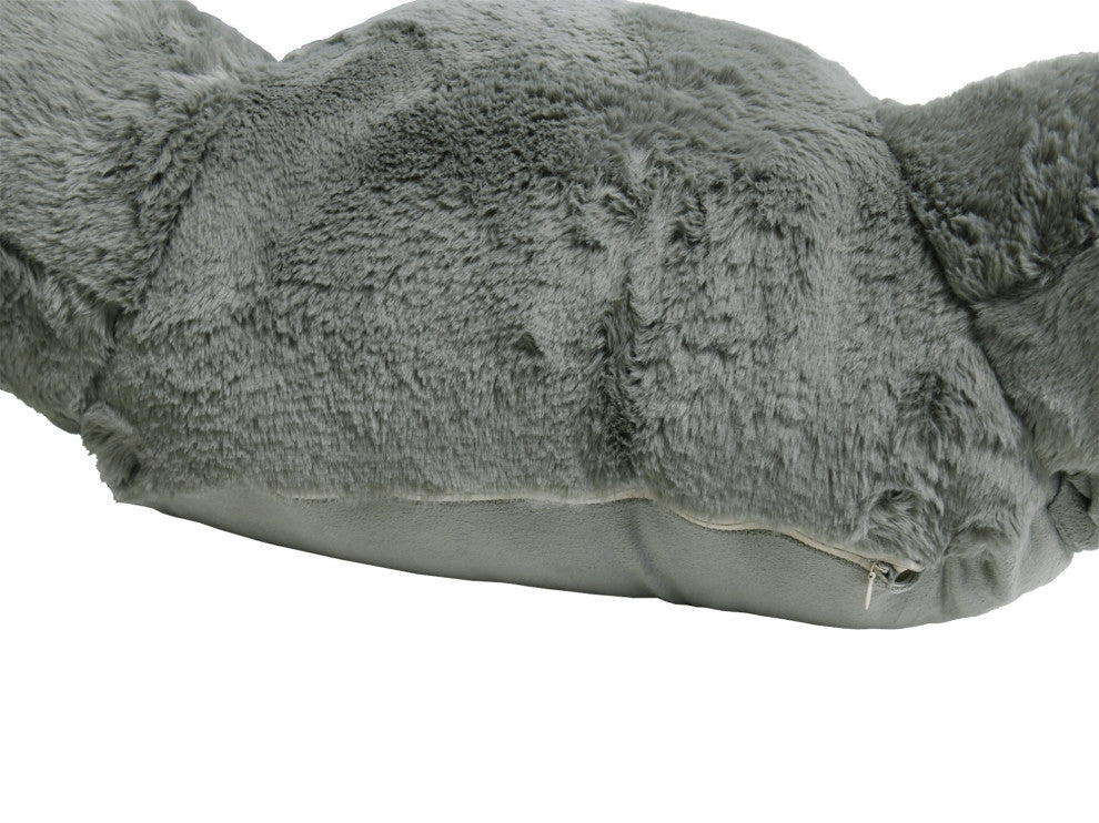 Faux Fur Bedrest Shell, Elephant Skin, 28"x30" X17"