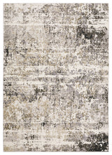 Noble Distressed Abstract Grey/ Ivory Indoor Area Rug, Grey, 3'3"x5'
