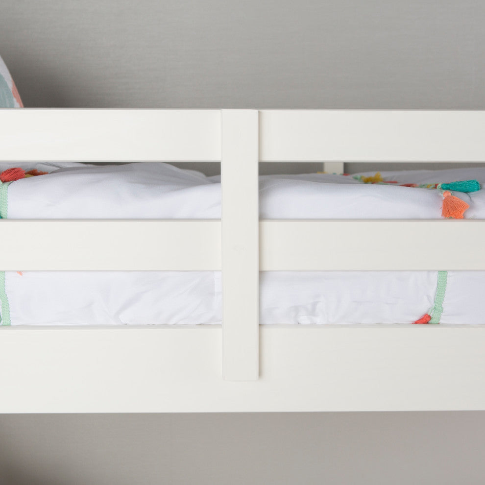 Solid Wood Twin over Twin Mission Design Bunk Bed - White