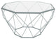 LeisureMod MD31GR Malibu Large Octagon Glass Grey Coffee Table Geometric Base