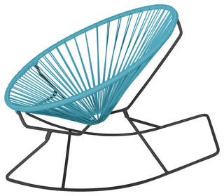 Innit Indoor/Outdoor Handmade Rocker, Blue Weave, Black Frame