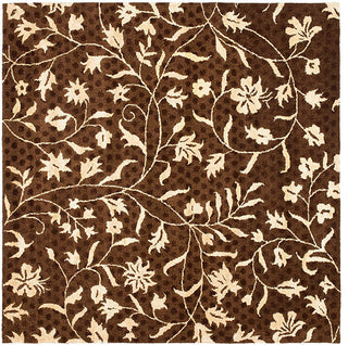 Safavieh Soho Soh843A Floral Rug, Brown/Ivory, 6'0"x6'0" Square