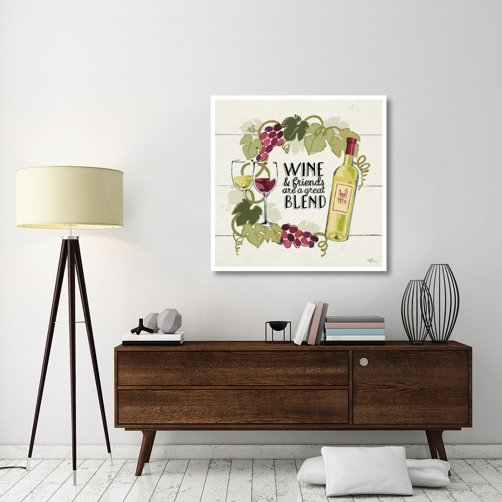 "Wine and Friends V" Digital Paper Print by Janelle Penner, 42"x42"