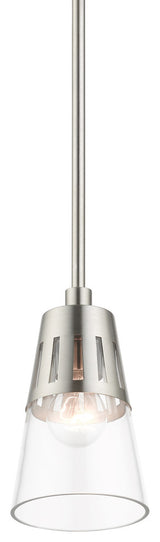 1 Light Brushed Nickel Mini Pendant