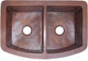 Modern Double Bowl Hammered Copper Kitchen Sink