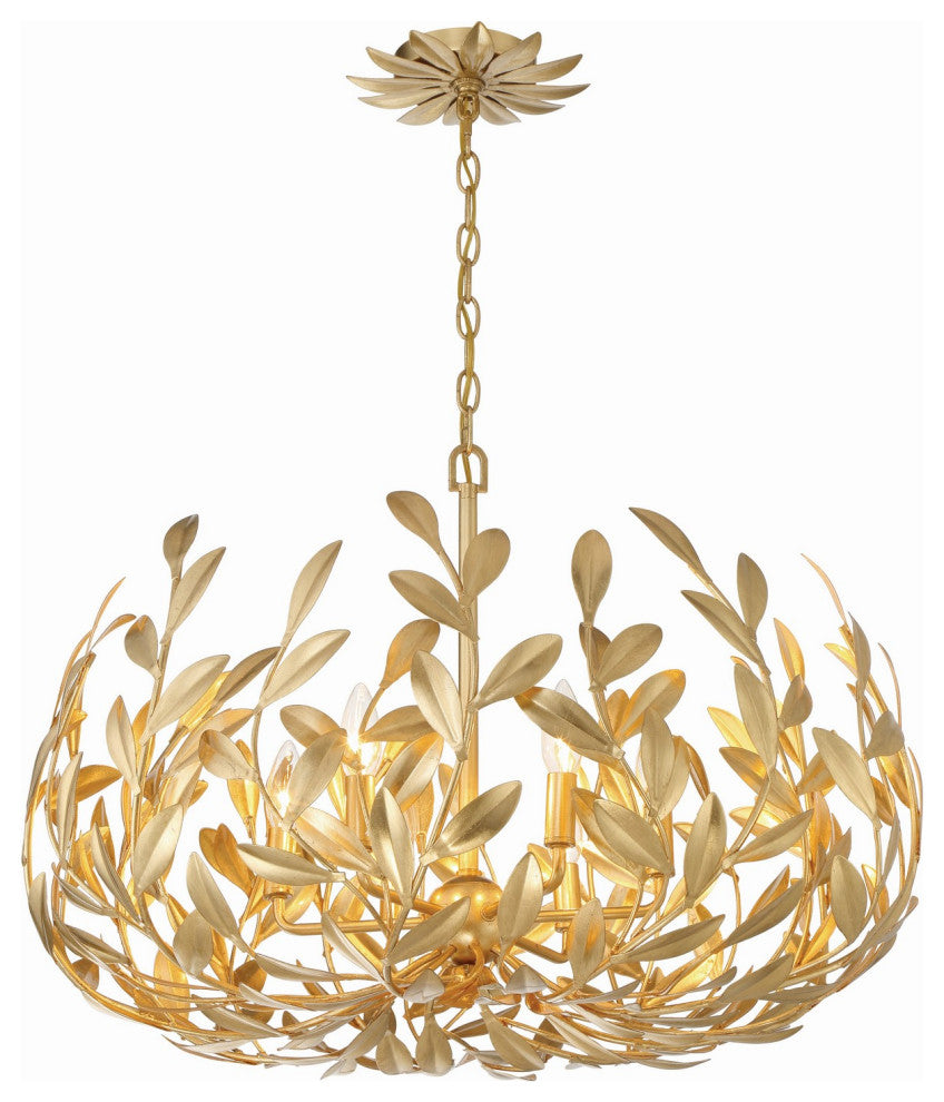 Broche 6-Light Chandelier, Antique Gold