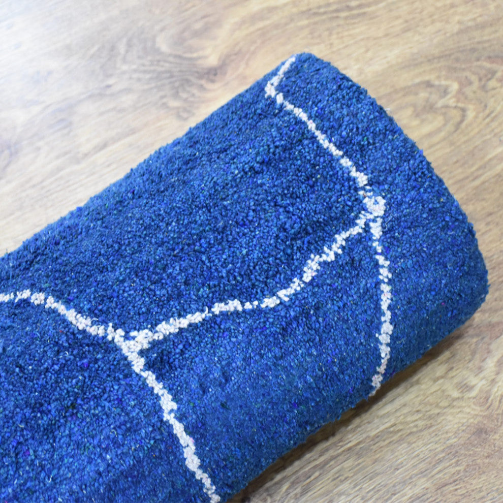 HAND KNOTTED LOOM SILK ECO-FRIENDLY RUGS-6'x9',Rectangle,Blue White,Contemporary