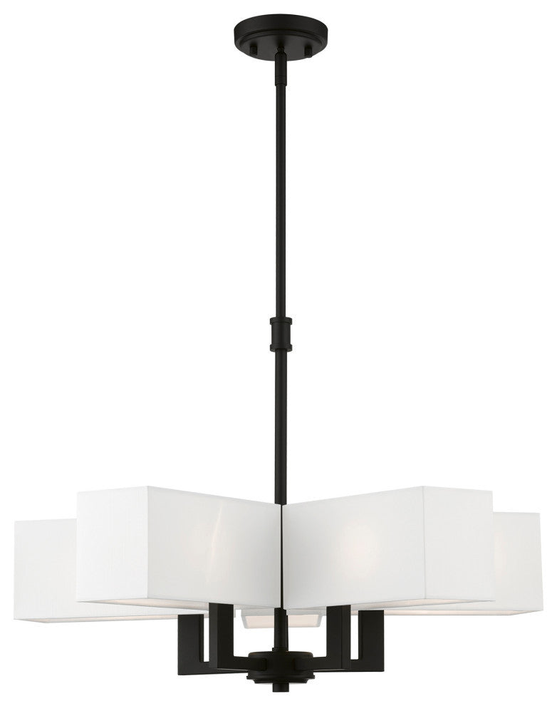 Rubix 5 Light Satin Brass Chandelier