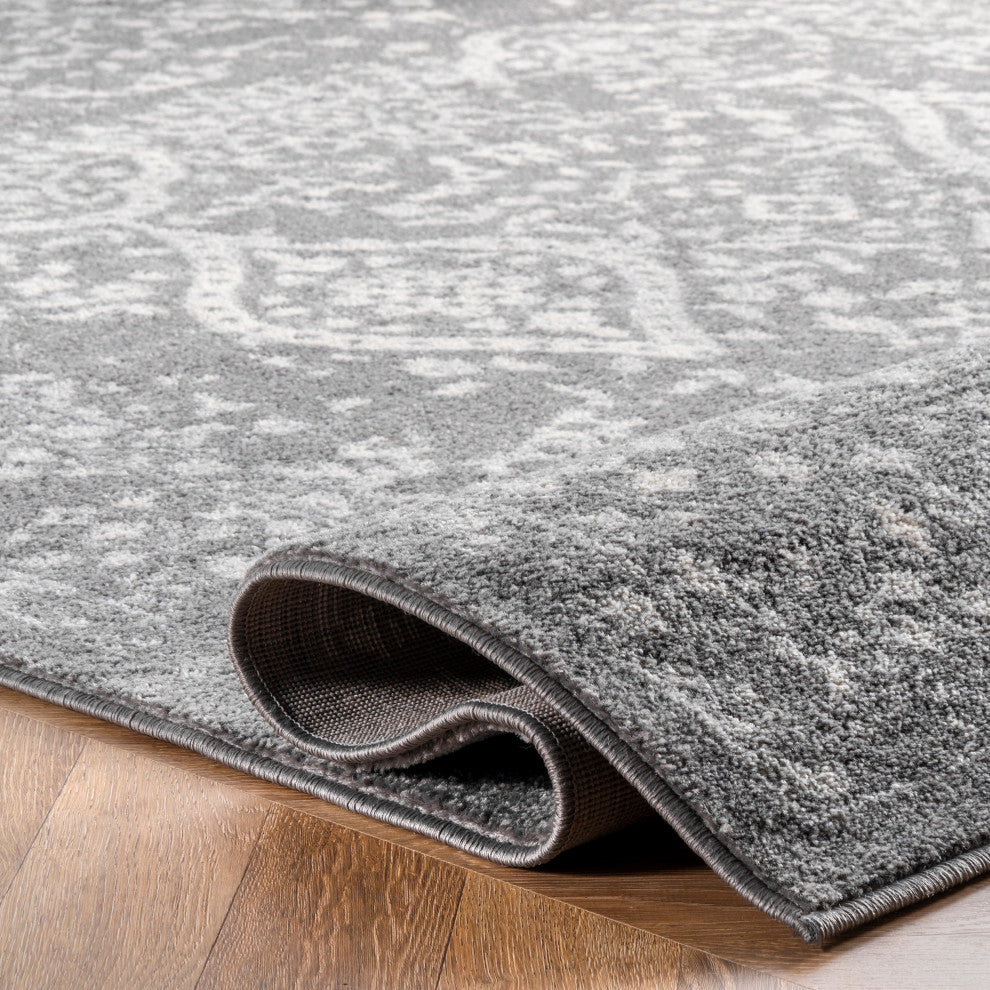 Nuloom Vintage Odell Traditional Transitional Area Rug, Grey 9'x12'