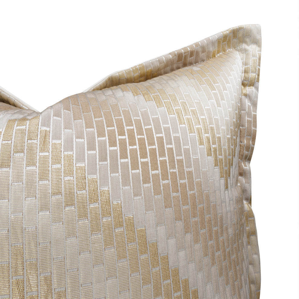 GLAMtastic Infinity 22" Flange Pillow, Set of 2, Gold