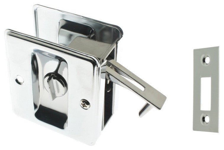 Genuine Solid Brass Pocket Privacy Pull, Polished Chrome