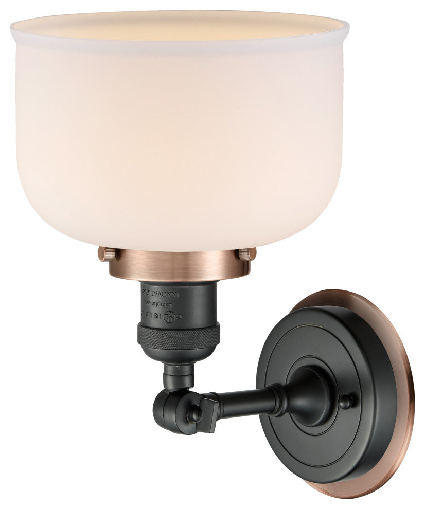 INNOVATIONS LIGHTING 203BK-BPAC-HRAC-G71 Large Bell 1 Light Mixed Metals Sconce