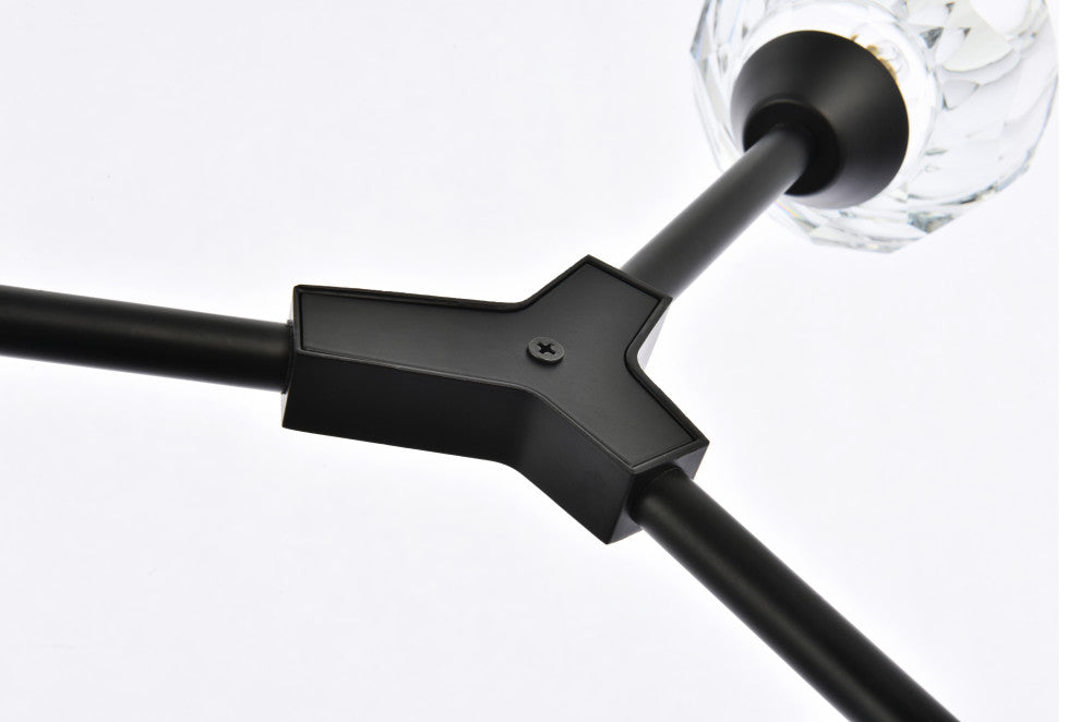 8 Light Pendant, Black