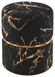 Luxury Hot Stamped Velvet Ottoman, Black