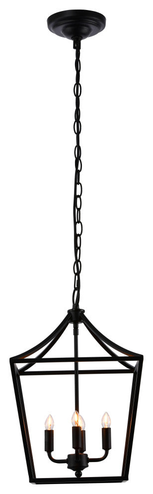 Lazzur Iton 4 Light 12" Matte Black Pendant