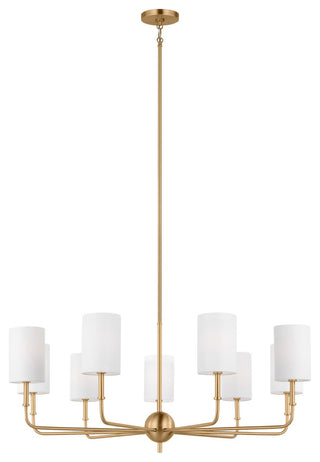 Foxdale Nine Light Chandelier, Satin Brass