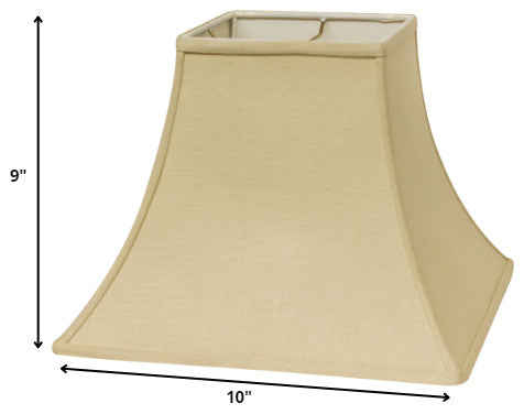 10" Parchment Biege Premium Square Bell Slanted Linen Lampshade