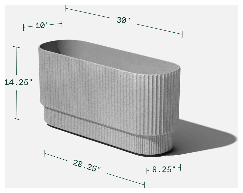 Veradek Demi Series Long 30" Planter, Grey, 30 Inch, 1 Pack