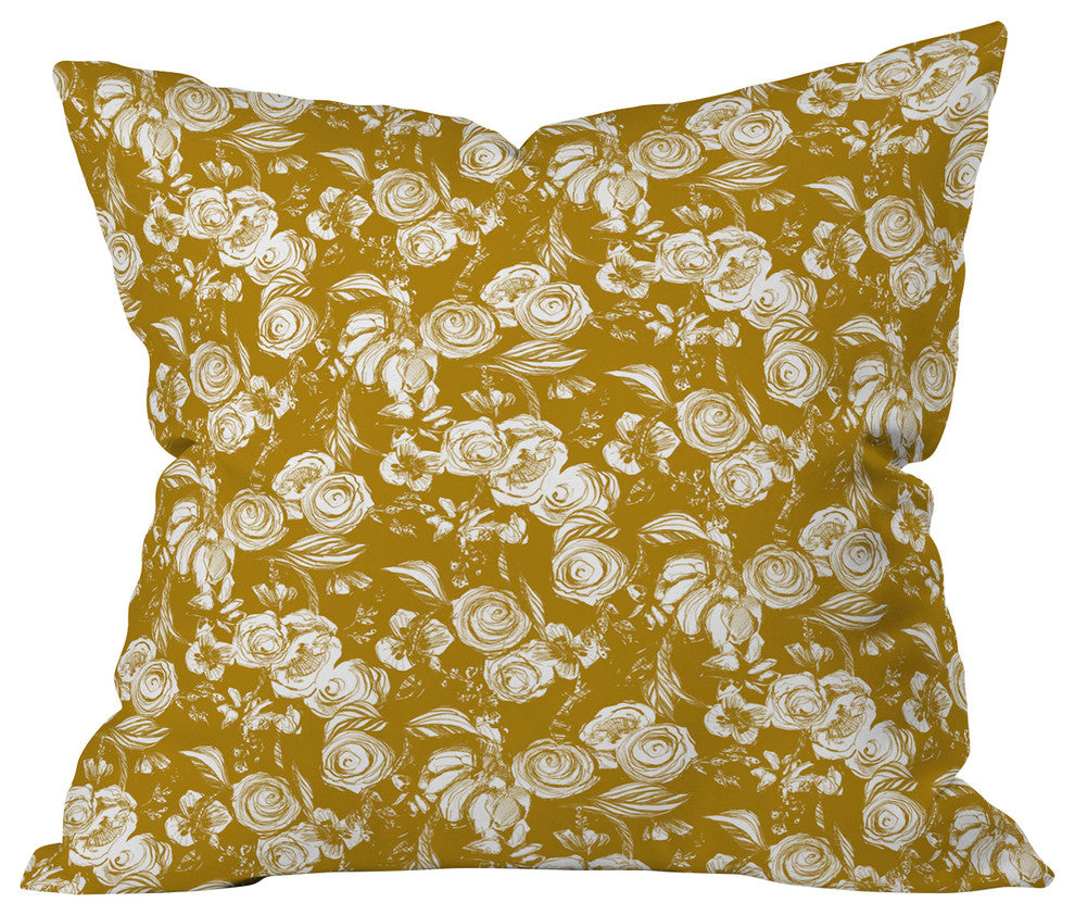 Pattern State Floral Sketch Ginger Throw Pillow