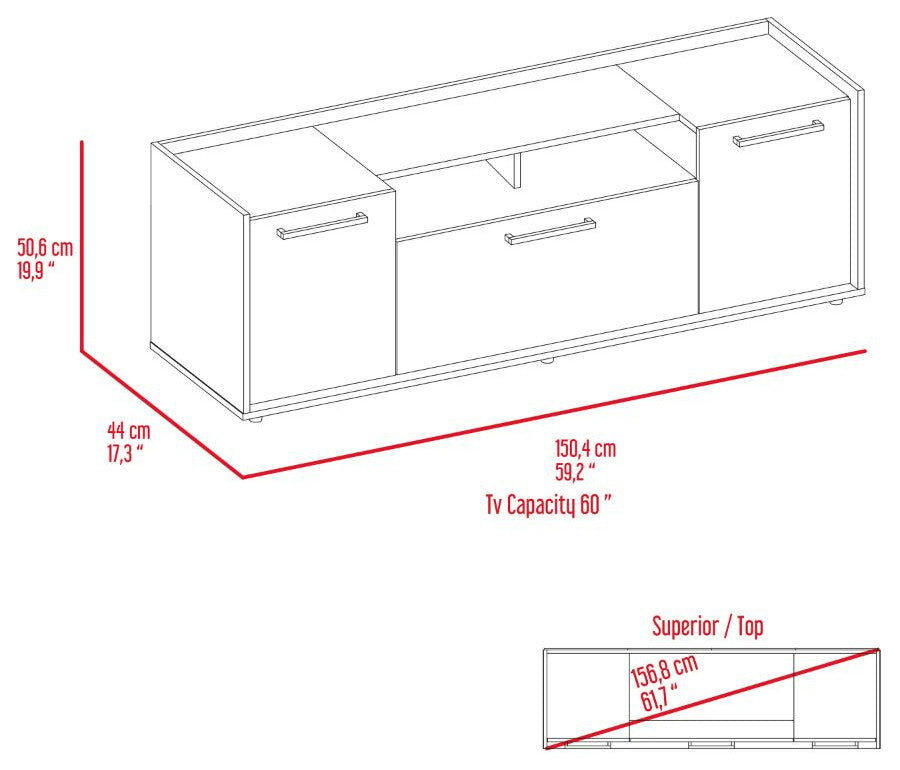 Sideboard Perssiu, Living Room, Dark Walnut