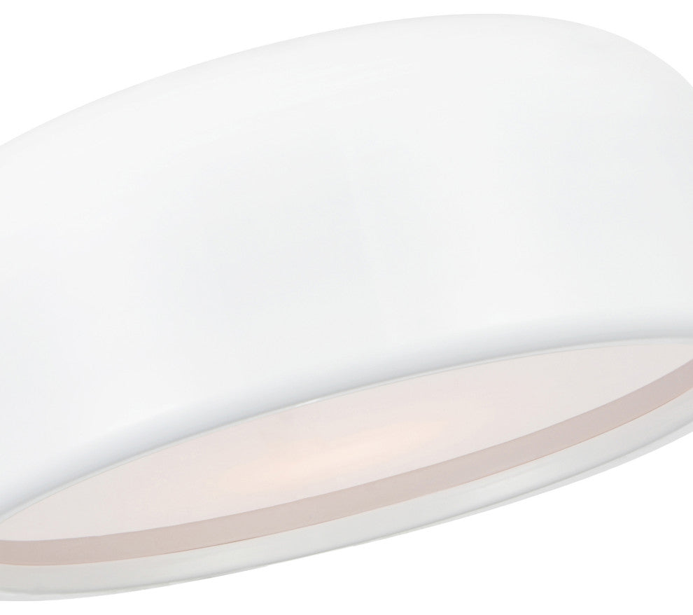 Campton 3 Light Drum Shade Flush Mount With White Finish