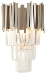 Clear Crystal Drops Wall Sconce, Chrome
