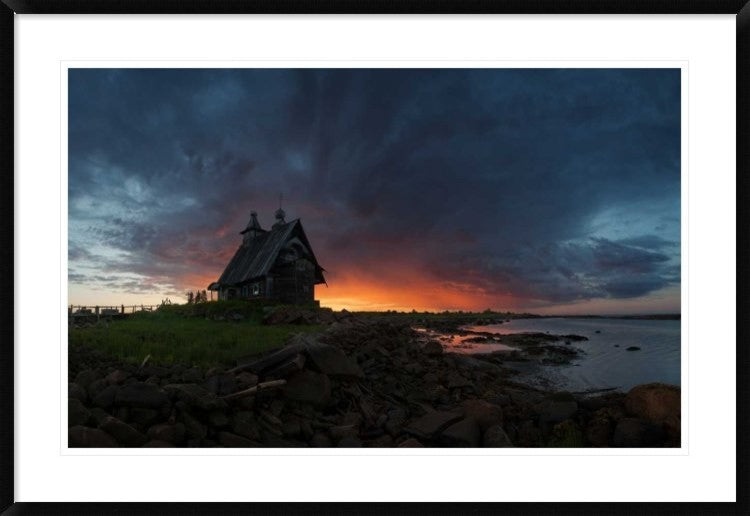 "The Old Church On The Coast Of White Sea"  by Sergey Ershov, 44x30"