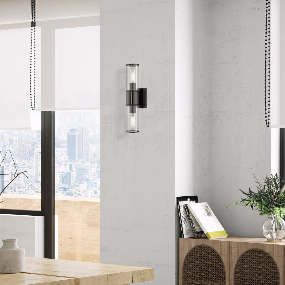 Quincy 2-Light Black Chrome Vanity Sconce