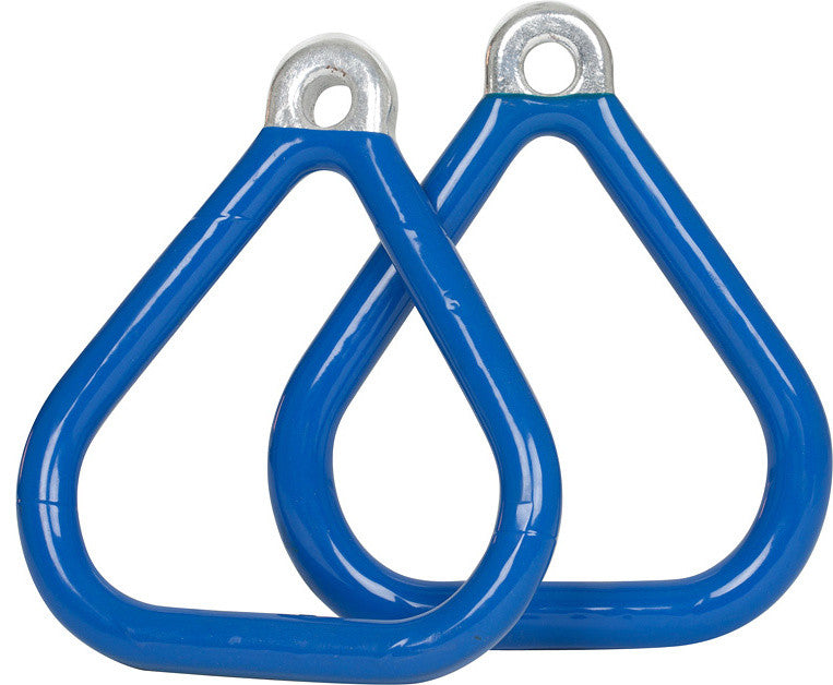 Swing Set Coated Triangle Trapeze Rings, Set of 2, Blue