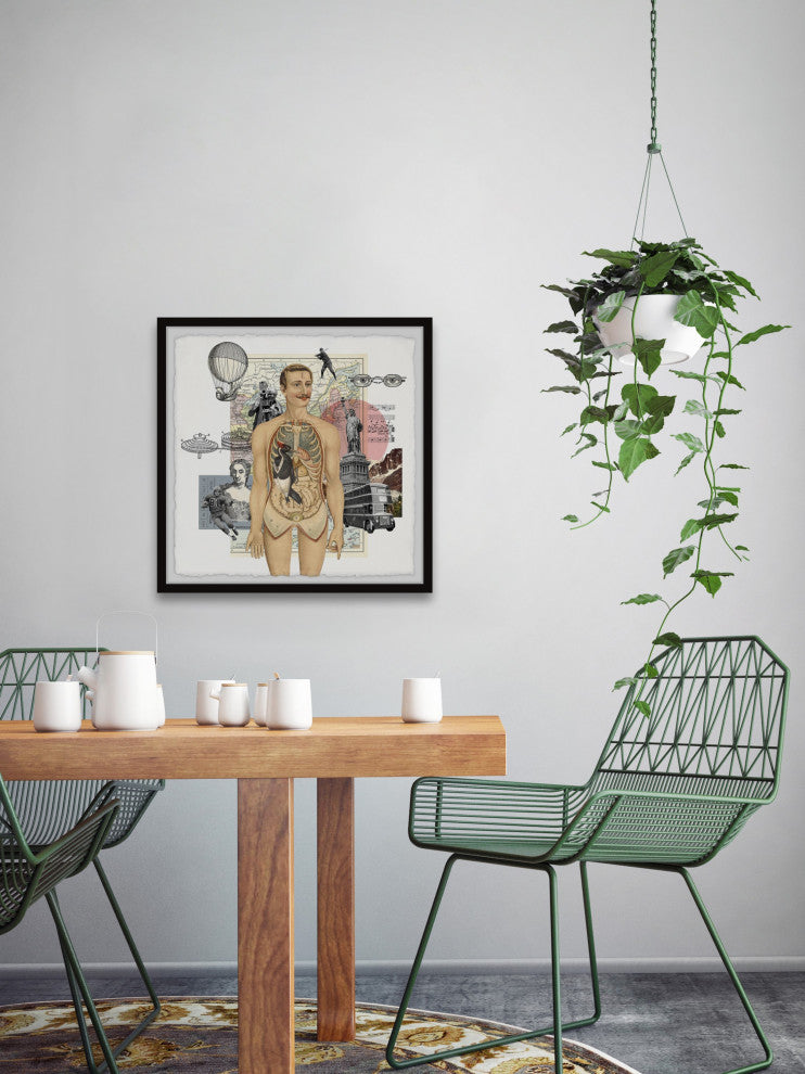 "Anatomy of the Body" Framed Painting Print, 24x24