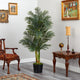 6' Golden Cane Artificial Palm Tree, Black Tin Planter