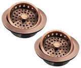 Two Wing Nut Style Large Kitchen Basket Strainer, Satin Nickel, Antique Copper