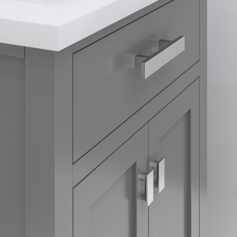 Myra 24 In. Integrated Ceramic Sink Top Vanity in Cashmere Grey with Faucet