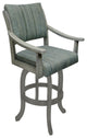 Casa Swivel Wood Stool on Melina Base, Watusi Aquatint -  E-T, 30"