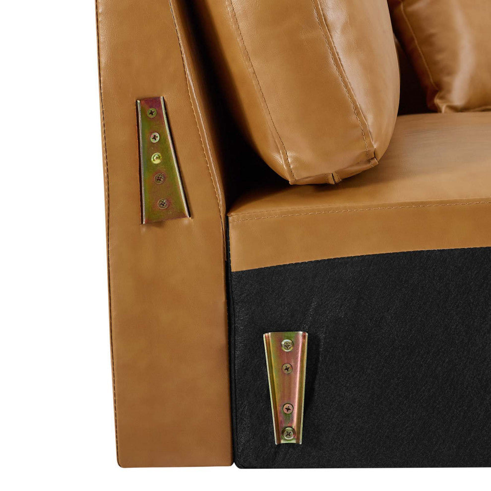 Juliana Vegan Leather Sofa, Tan