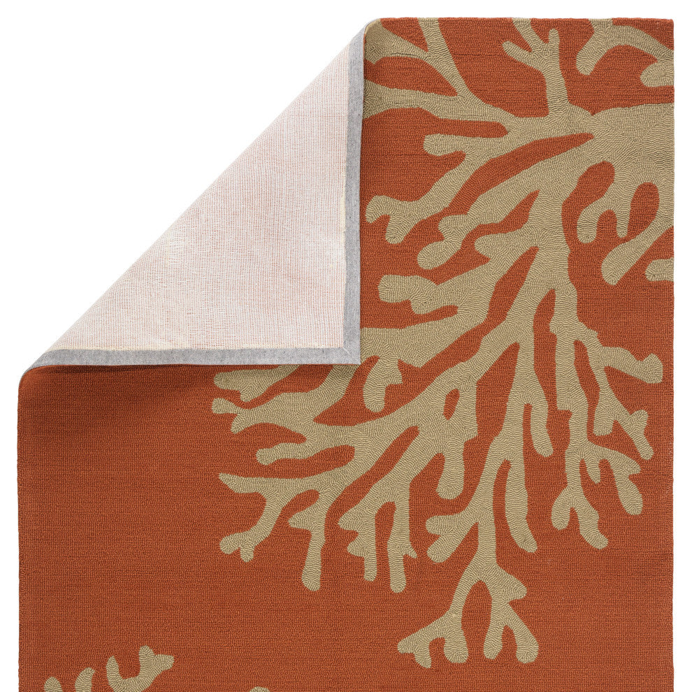 Jaipur Living Bough Out Indoor/Outdoor Floral Orange/Taupe Area Rug, 2'x3'
