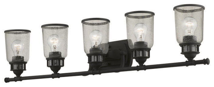 Lawrenceville 5 Light Black Large Vanity Sconce