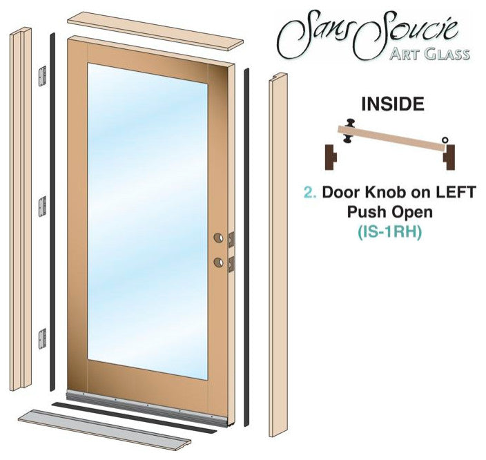 Front Door - Curl - Fiberglass Smooth - 36" x 80" - Knob on Left - Push Open