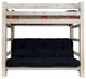 Twin Bunk Bed Over Full Futon Frame With Mattress, Ready To Finish, Ready to Fin