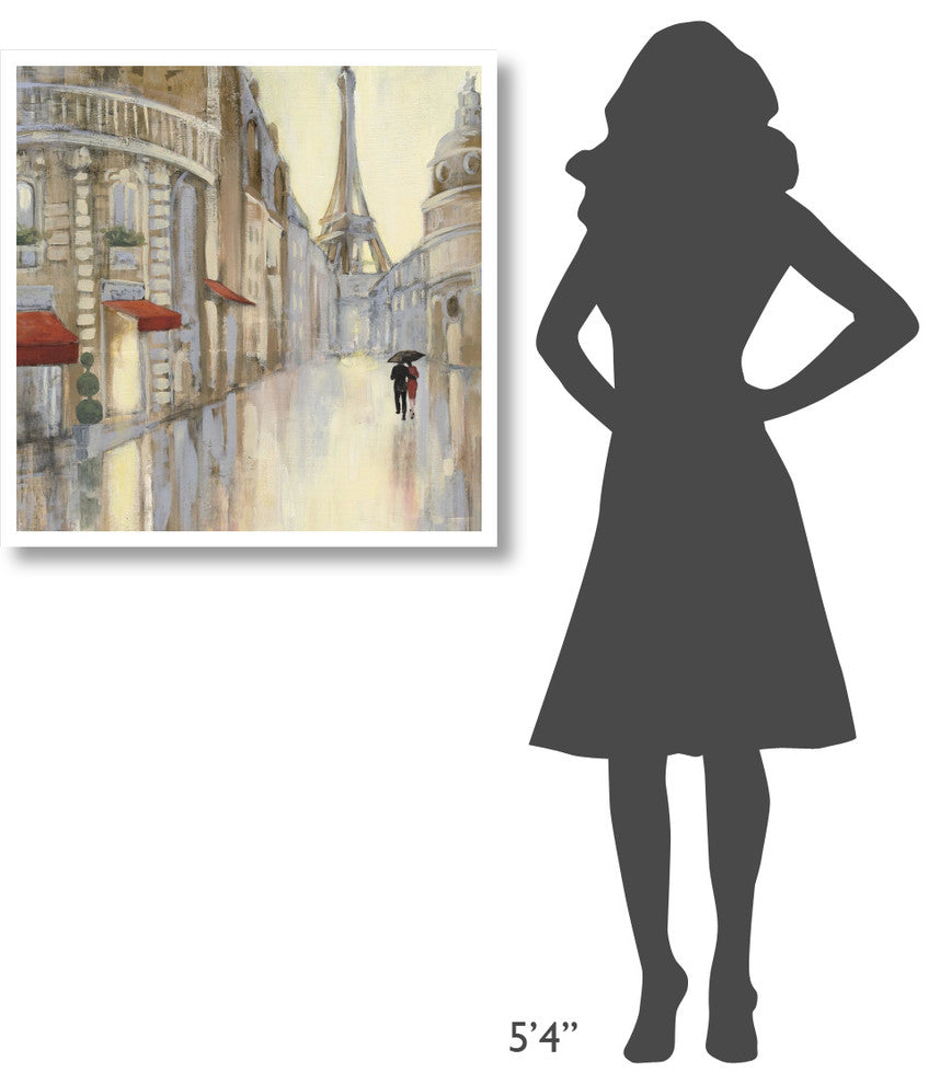"Touring Paris Couple III" Digital Paper Print by Julia Purinton, 32"x32"